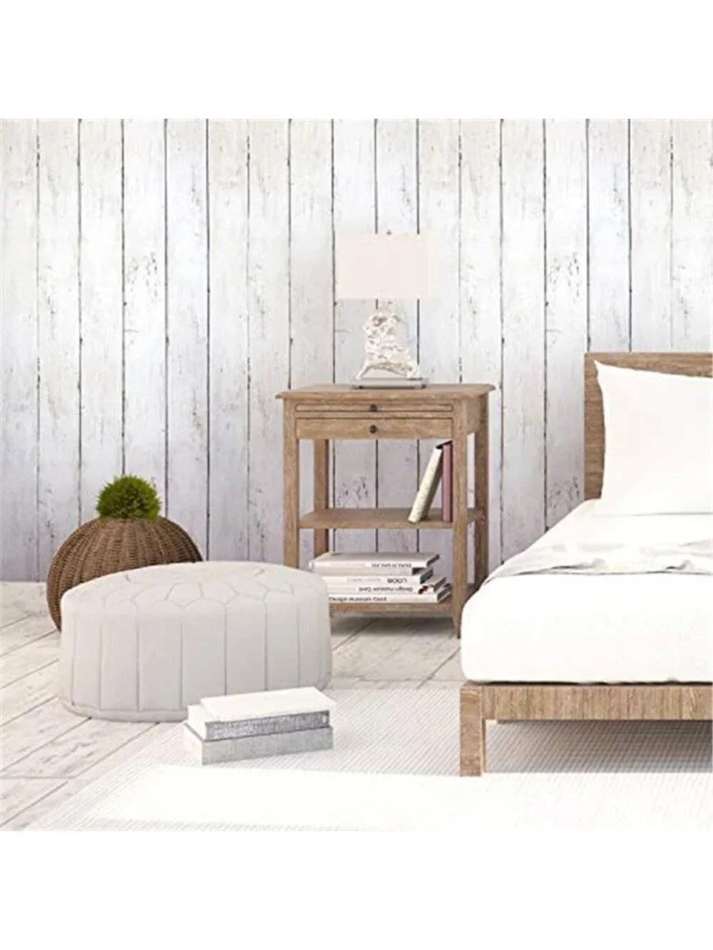 White Wood Wallpaper Peel Stick Rustic Farmhouse Shiplap Contact Paper Decor